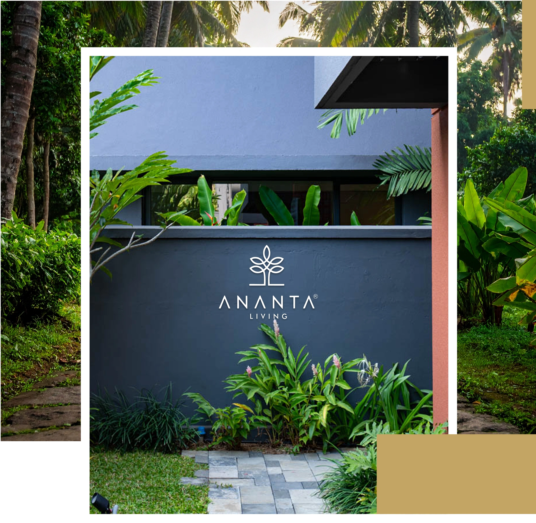Ananta Living Kerala Retirement Homes entrance surrounded by lush greenery